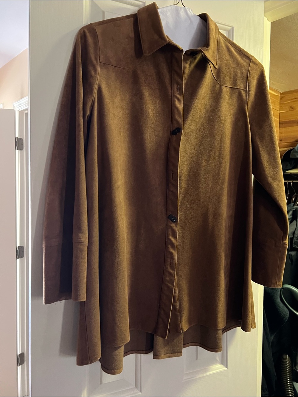 Women's Suede Button-Front shirt IC by Connie k